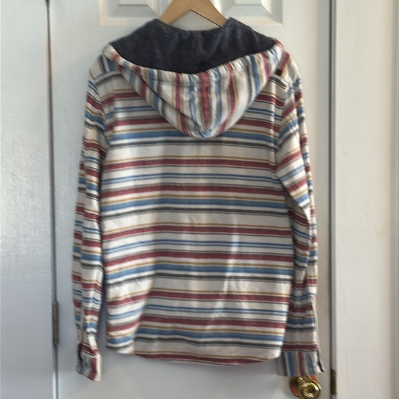 Billabong Baja Plaid Hooded Flannel Shirt, front pockets , size Large - Picture 10 of 10